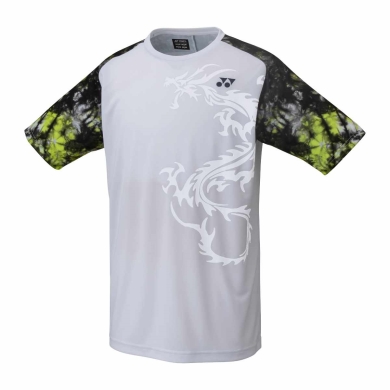 Yonex Badminton T-shirt Crew Neck Graphic Dragon white Men